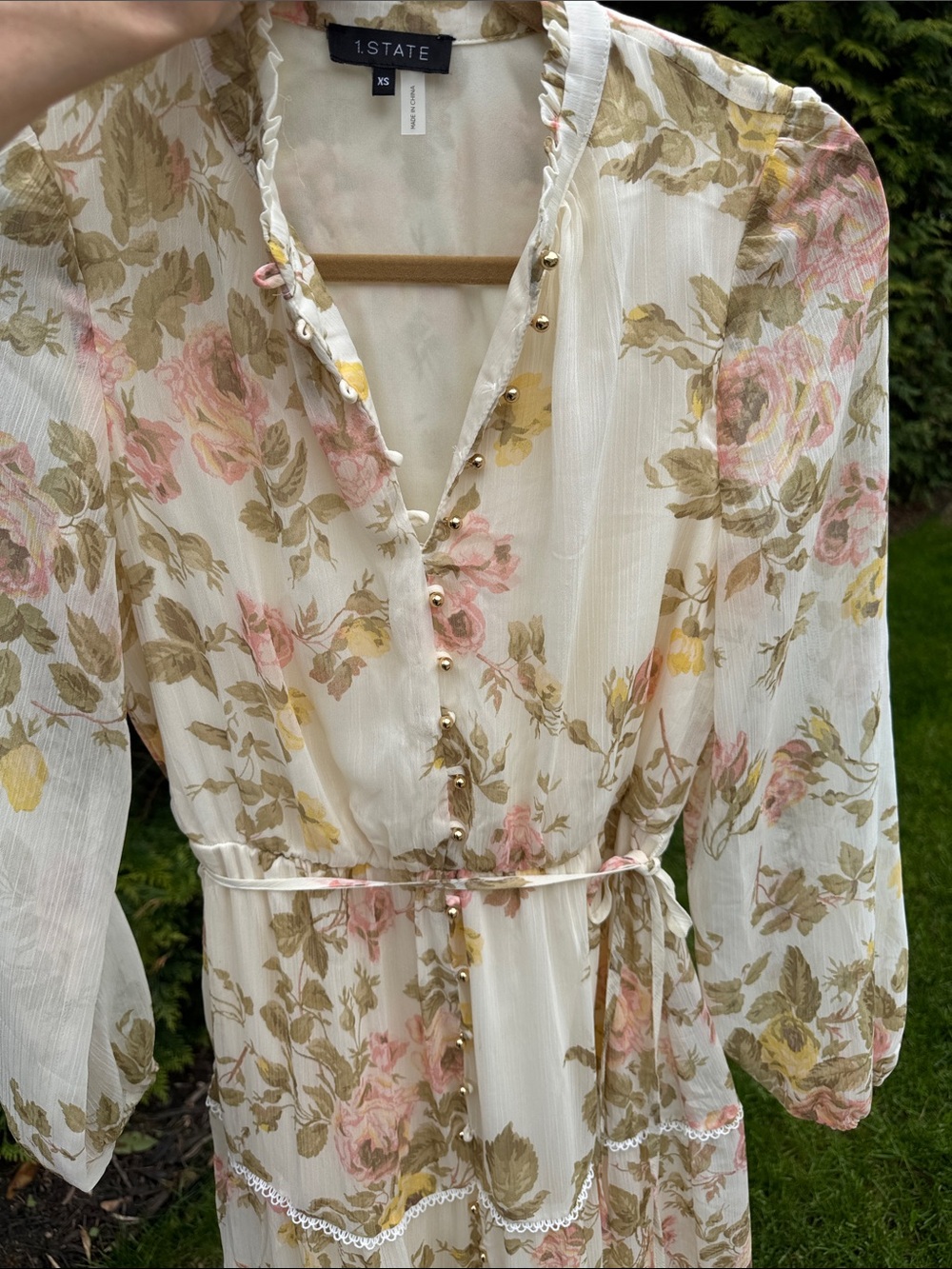 1.State Tiered Maxi Dress Size XS